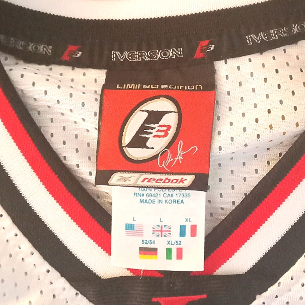 Authentic Apparel Edition Allen Iverson Basketball Jersey (Sz-L) Limited edition - Picture 5 of 10